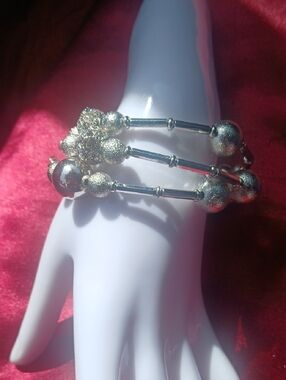 Gold Beaded Triple-Row Women's Bracelet